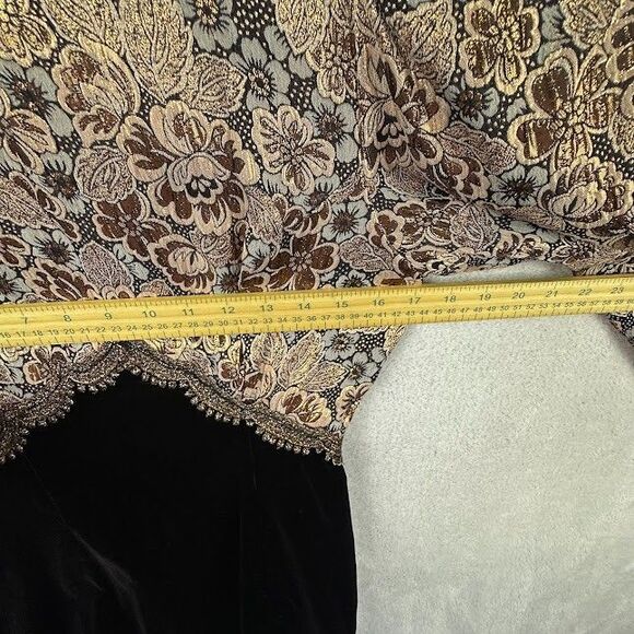 VTG Jessica McClintock Deep Brown Black Velvet Dress Mermaid Hem Romantic Gown - Picture 6 of 11